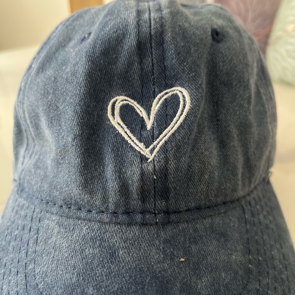 Vintage Washed Cotton Baseball Cap Sun Hat Camping Hiking Hat Heart Valentine’s - Picture 7 of 9